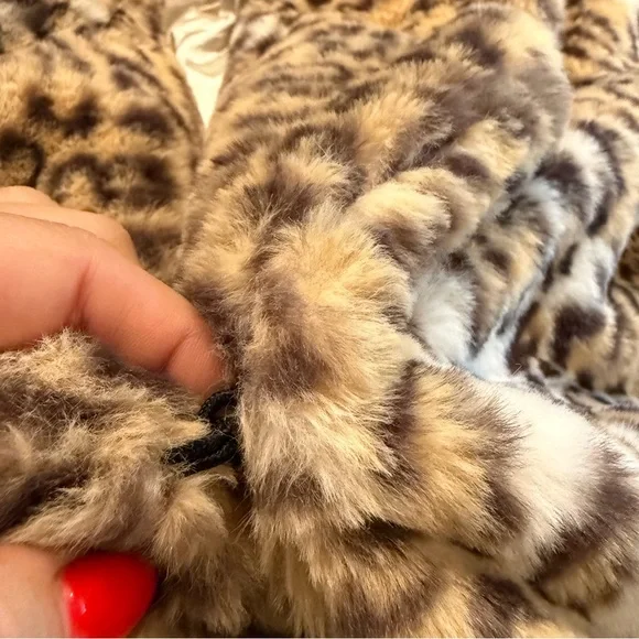 Hayden Kids Leopard Print Faux Fur Coat - Picture 8 of 9